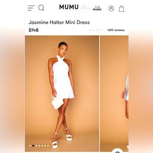 Satin white mini dress. Perfect for reception, bridal shower, or bachelorette!